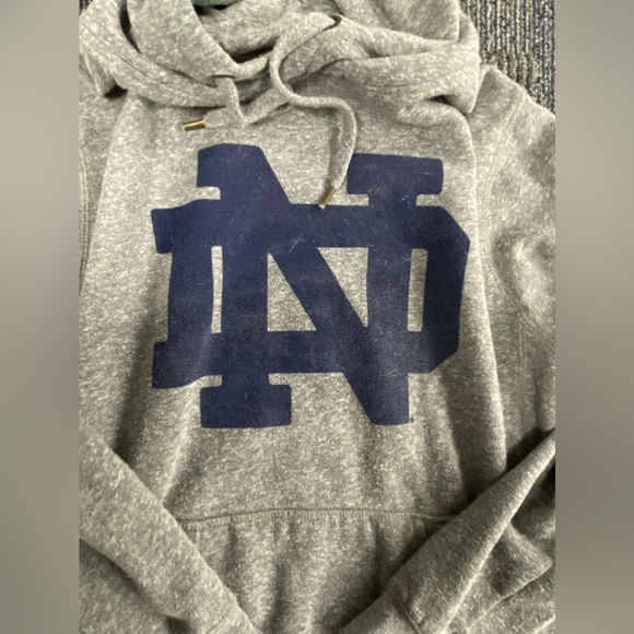 Notre Dame Grey Hoodie. Size: Small - Picture 2 of 5